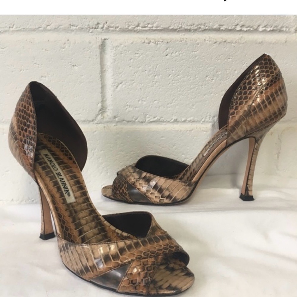 Manolo Blahnik Snakeskin D’Orsay Heels (41)